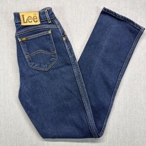 Vintage Lee Jeans Womens 12 (26x33) Blue Denim Dark Wash 80s Made In USA
